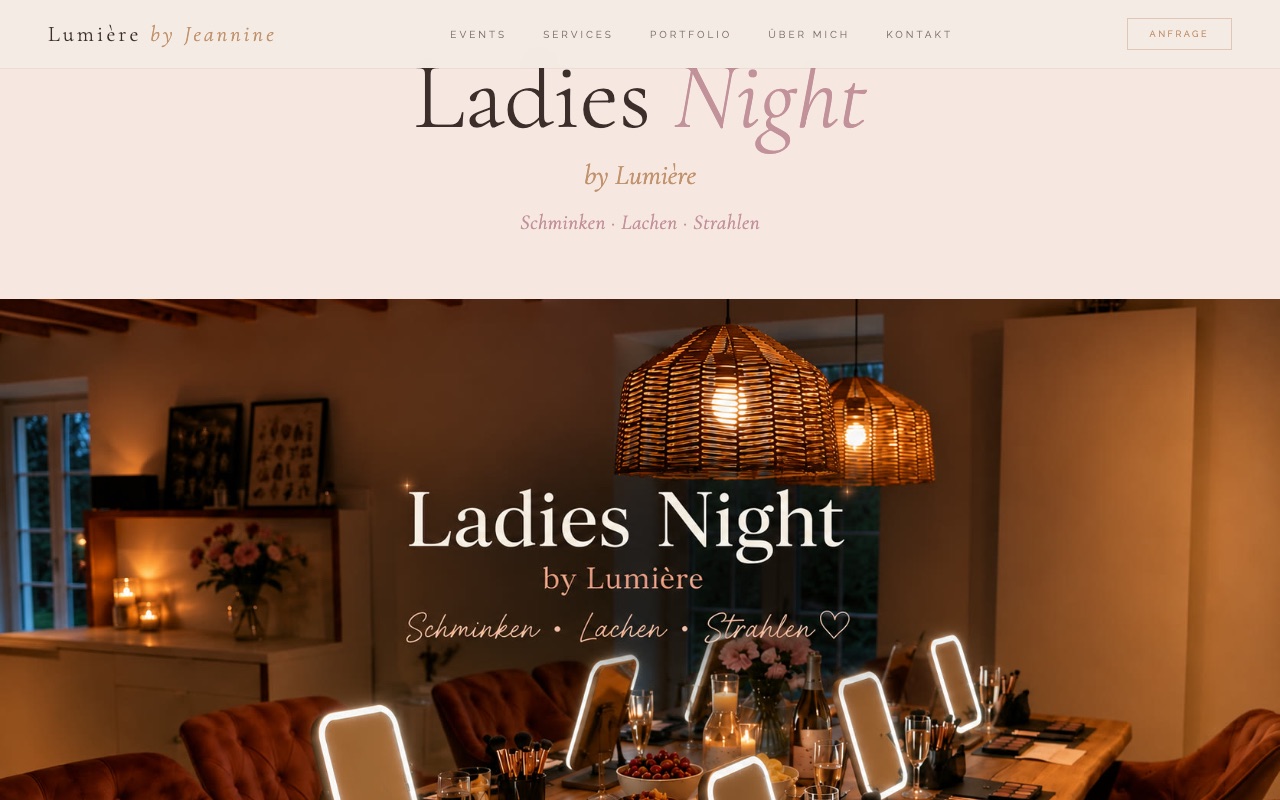 Ladies-Night-Eventseite von lumierebyjeannine.de