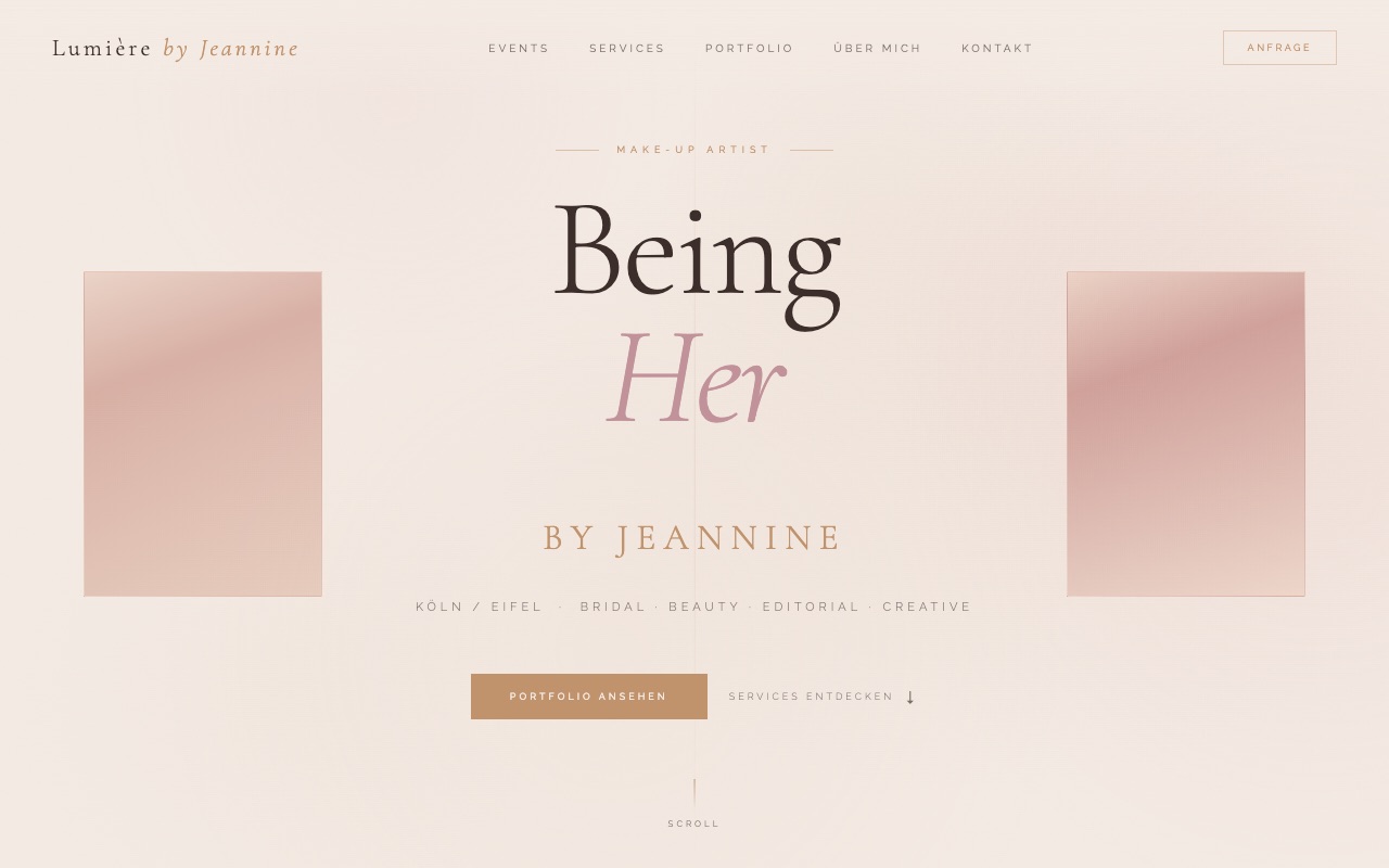 Startseite von lumierebyjeannine.de